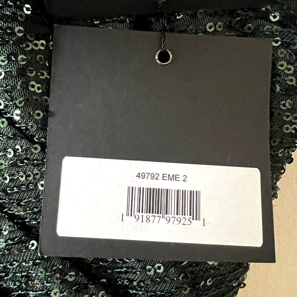 Mac Duggal sequined midi strapless dress size 2 emerald green MC - Picture 4 of 6